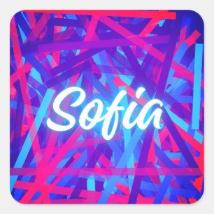 Sofia – Zeitlose Weisheit Namenskonzept Quadratischer Aufkleber
