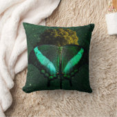 Sofisticado Esmeralda Orgânico Borboleta Arte Kissen (Decke)