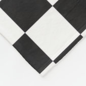 Sofisticated Black-Weiß Karomuster Fleecedecke (Ecke)