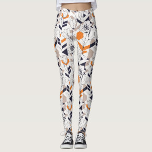Sofisticated Geometric Tulpenmuster in warmer Farb Leggings
