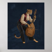 Sofisticated Leopard spielt Cello Musikalisch Poster (Vorne)
