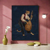 Sofisticated Leopard spielt Cello Musikalisch Poster