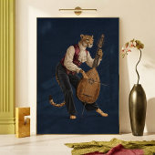Sofisticated Leopard spielt Cello Musikalisch Poster
