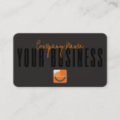 Sofisticated Modern Black Orange Logo Generisch Visitenkarte (Vorderseite)
