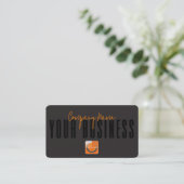 Sofisticated Modern Black Orange Logo Generisch Visitenkarte (Stehend Vorderseite)