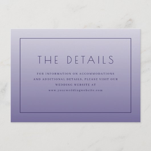 Sofisticated Purple Typographic Begleitkarte (Vorderseite)