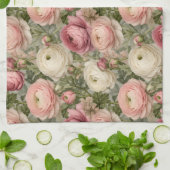 Sofisticated Ranunculus Blumenprint Geschirrtuch (Gefaltet)