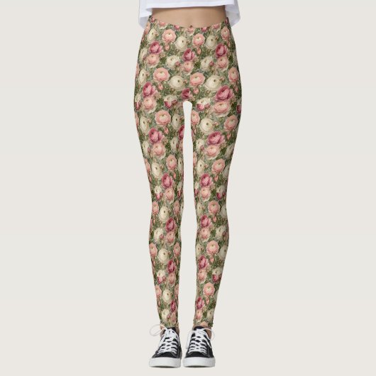 Sofisticated Ranunculus Blumenprint Leggings (Vorderseite)