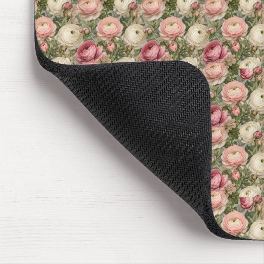 Sofisticated Ranunculus Blumenprint Mousepad (Ecke)