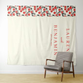 Sofisticated Red Cherry Vine Wandteppich (Beispiel (Horizontal))