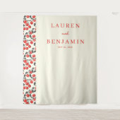 Sofisticated Red Cherry Vine Wandteppich (Vorderseite)