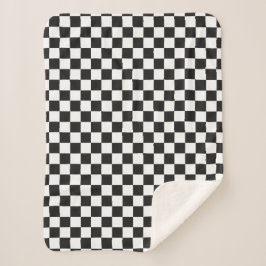 Sofisticated-Schwarz-Weiß-Karomuster Sherpadecke