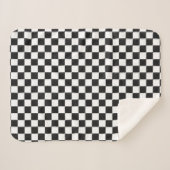 Sofisticated-Schwarz-Weiß-Karomuster Sherpadecke (Vorderseite (Horizontal))