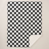 Sofisticated-Schwarz-Weiß-Karomuster Sherpadecke (Vorderseite)