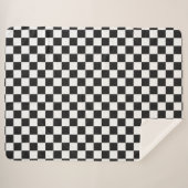 Sofisticated-Schwarz-Weiß-Karomuster Sherpadecke (Vorderseite (Horizontal))