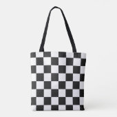 Sofisticated schwarz-weißes Karomuster Tasche (Rückseite)