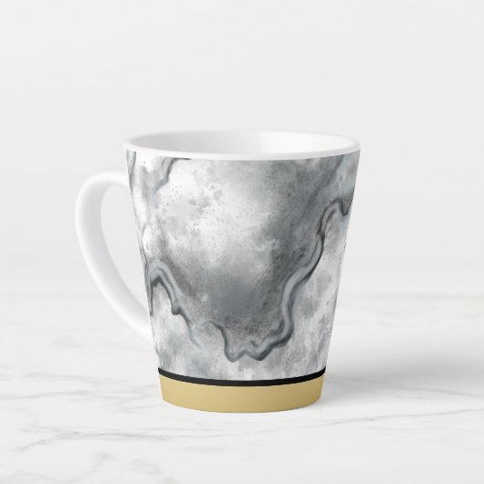 Sofisticated schwarze Marmor-Kaffeetasse  Milchtasse (Linke Ecke)