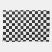 Sofisticatedes Schwarz-Weiß-Karo-Muster Geschirrtuch (Horizontal)
