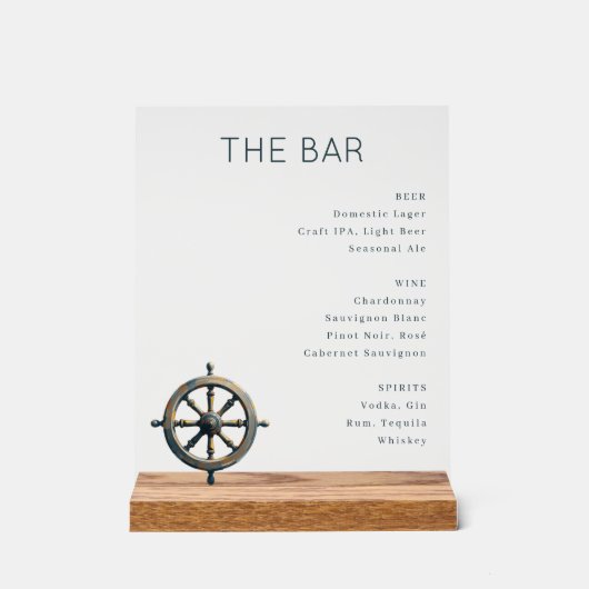 Sofisticertes weißes minimalistisches Bar-Menü Acrylschild (Vorderseite)