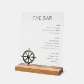 Sofisticertes weißes minimalistisches Bar-Menü Acrylschild (Winkel)