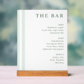 Sofisticertes weißes minimalistisches Bar-Menü Acrylschild (Neutral)