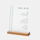 Sofisticertes weißes minimalistisches Bar-Menü Acrylschild (Winkel)