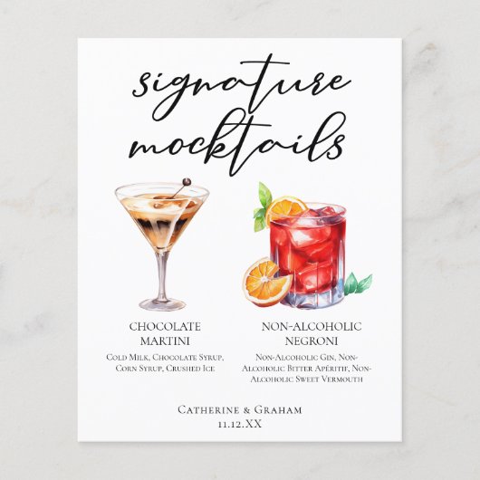 Sofistiche alkoholfreie Hochzeits-Mocktails-Speise (Vorderseite)