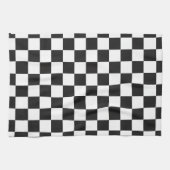 Sofistichedes Schwarz-Weiß-Karomuster Geschirrtuch (Horizontal)
