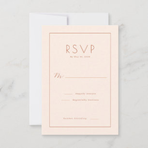Sofisticierte Peach-Minimalist-RSVP RSVP Karte