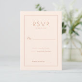 Sofisticierte Peach-Minimalist-RSVP RSVP Karte (Stehend Vorderseite)