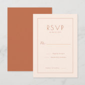 Sofisticierte Peach-Minimalist-RSVP RSVP Karte (Vorne/Hinten)