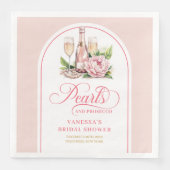 Sofisticierte Perlen- und Prosecco-Hochzeitsservie Serviette (Vorderseite)