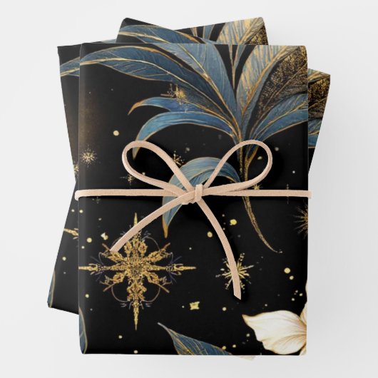 Sofisticierte seelenvolle Feiertags-Eleganz Geschenkpapier Set (Beispiel)