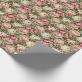 Sofisticierter Ranunculus-Blumenprint Geschenkpapier (Ecke)
