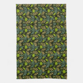 Sofisticiertes blaues und beige Blumendesign  Geschirrtuch (Vertikal)