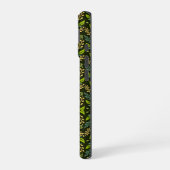 Sofisticiertes blaues und beige Blumendesign iPhone 16 Hülle (Linke Seite)