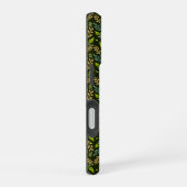 Sofisticiertes blaues und beige Blumendesign iPhone 16 Hülle (Rechte Seite)
