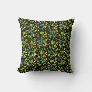 Sofisticiertes blaues und beige Blumendesign Kissen