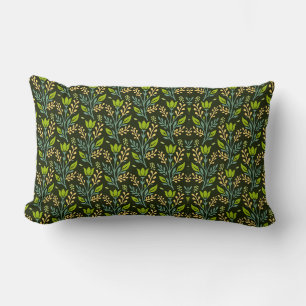 Sofisticiertes blaues und beige Blumendesign  Lendenkissen