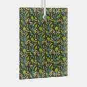 Sofisticiertes blaues und beige Blumendesign  Ornament Aus Glas (Vorderseite Rechts)