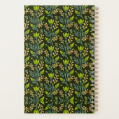 Sofisticiertes blaues und beige Blumendesign  Planer (Rückseite)