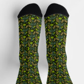 Sofisticiertes blaues und beige Blumendesign Socken (Oben)