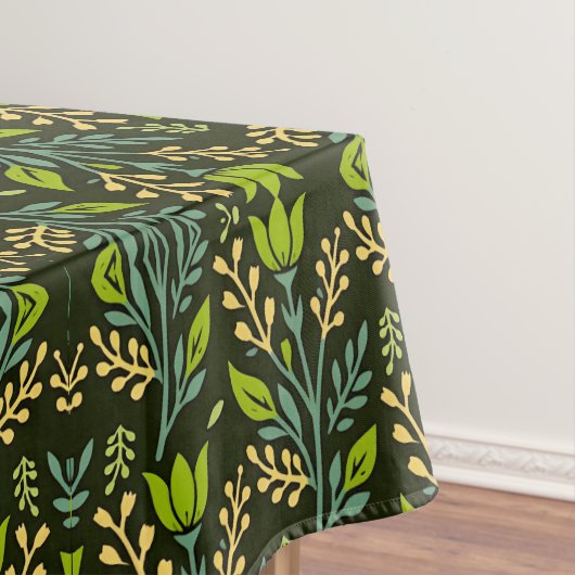Sofisticiertes blaues und beige Blumendesign  Tischdecke (Beispiel)