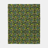 Sofisticiertes blaues und beiges Blumenmuster-Desi Fleecedecke (Vorderseite)