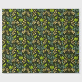 Sofisticiertes blaues und beiges Blumenmuster-Desi Geschenkpapier (Flach)