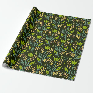 Sofisticiertes blaues und beiges Blumenmuster-Desi Geschenkpapier