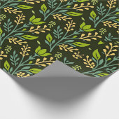 Sofisticiertes blaues und beiges Blumenmuster-Desi Geschenkpapier (Ecke)