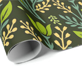 Sofisticiertes blaues und beiges Blumenmuster-Desi Geschenkpapier (Rolleneckpunkt)