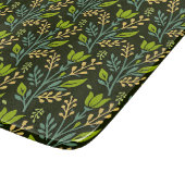 Sofisticiertes blaues und beiges Blumenmuster-Desi Schneidebrett (Ecke)