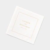 Sofisticiertes Creme-Gold Minimalistisch Servietten Mit Folie (Links)